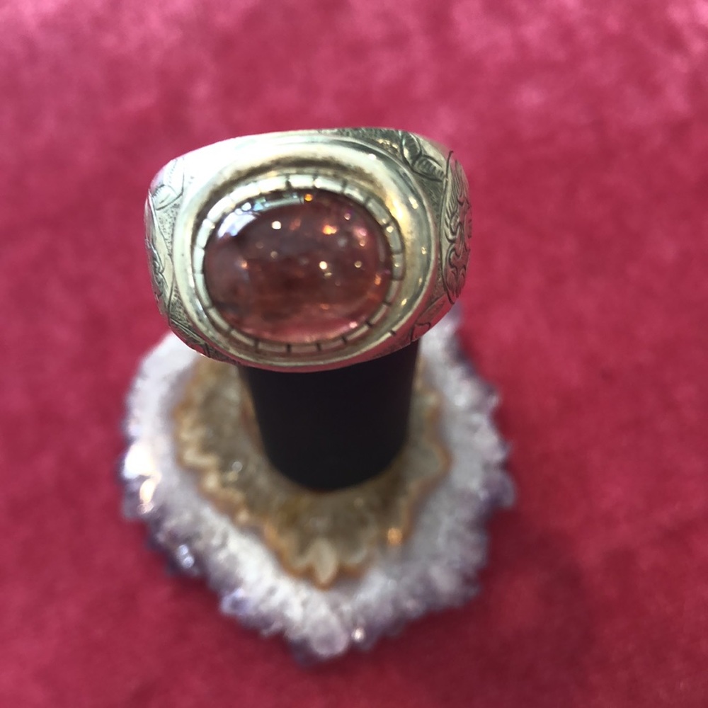 Vintage men’s 925 sterling silver ring size 11 amethyst stone